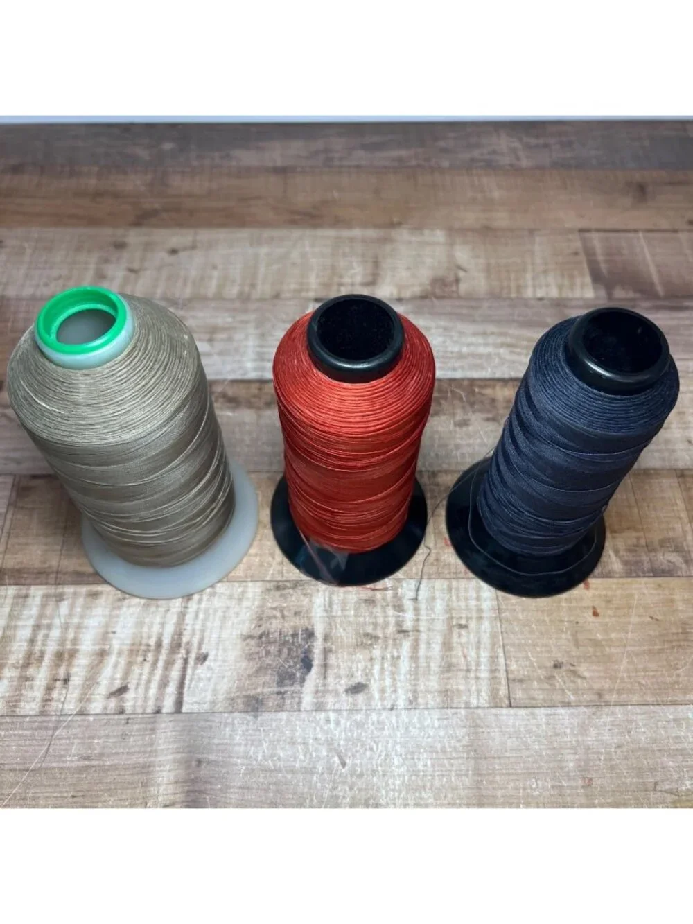 Vintage Nylon Thread Spools - Beige Red & Navy - Nymo & Star Brand - Size F